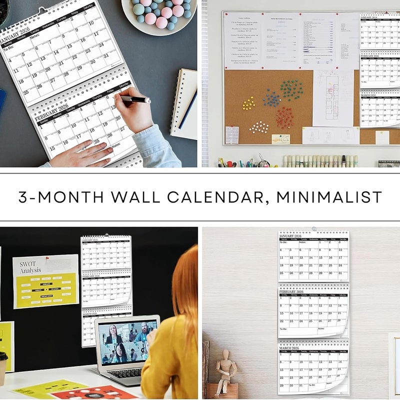 STRIVE ZEN 3 Month Calendar 2026-2027, Move-a-Page, Monthly, Vertical, January 26 - December 27, 11x25 In, Big Ruled Daily Blocks, Julian Days, Week Number, Minimalist, Busy Families, Office - Image 2